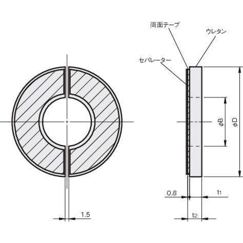 分離兩面背膠型 優力膠檔板