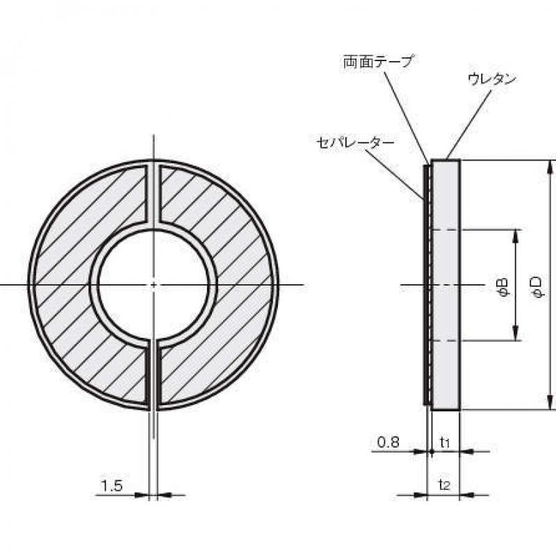 開縫兩面背膠型 優力膠檔板