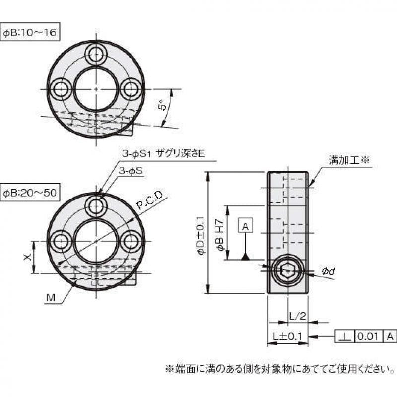 3沉頭孔型 楔形固定環