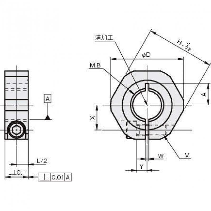 六角內徑螺牙型(標準) 開縫環