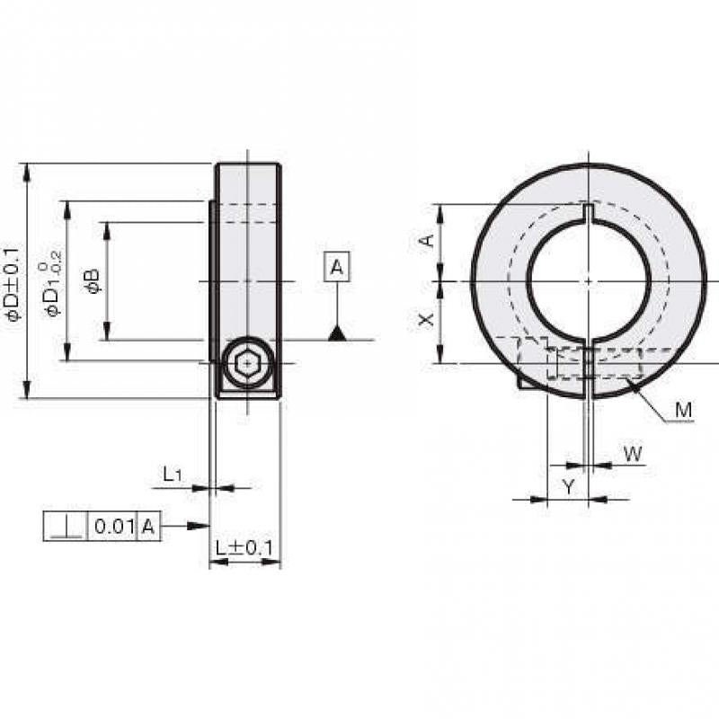 軸承固定用型 開縫環