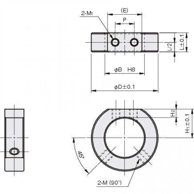D形切割螺絲型 標準固定環