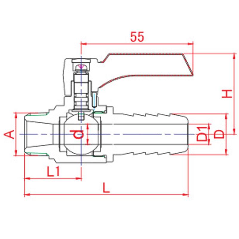 ACEBALL Zero（黃銅製） BH 軟管螺紋接管一體型