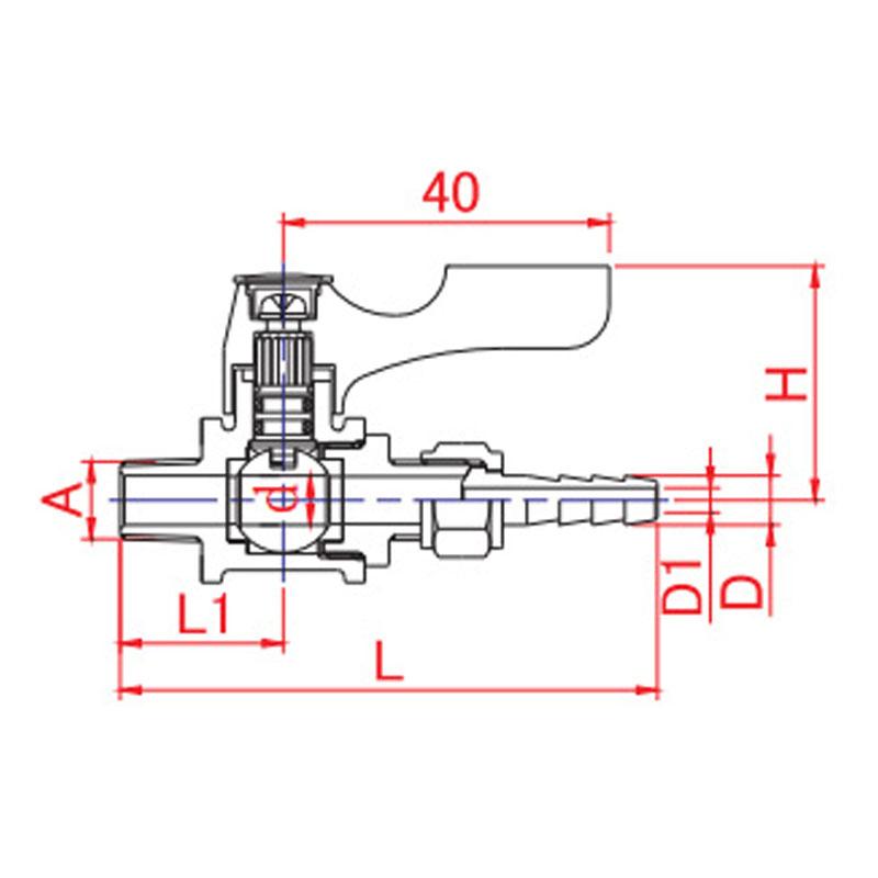 ACEBALL 直型（黃銅製） BY 軟管接頭型