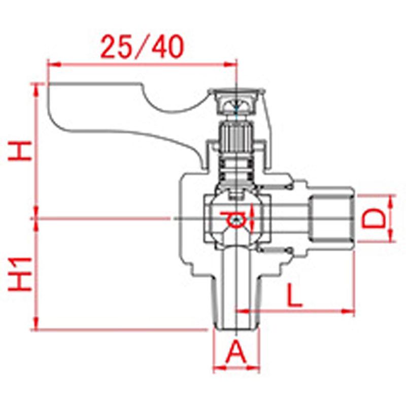 ACEBALL 彎角型（黃銅製） BM 外、內牙型