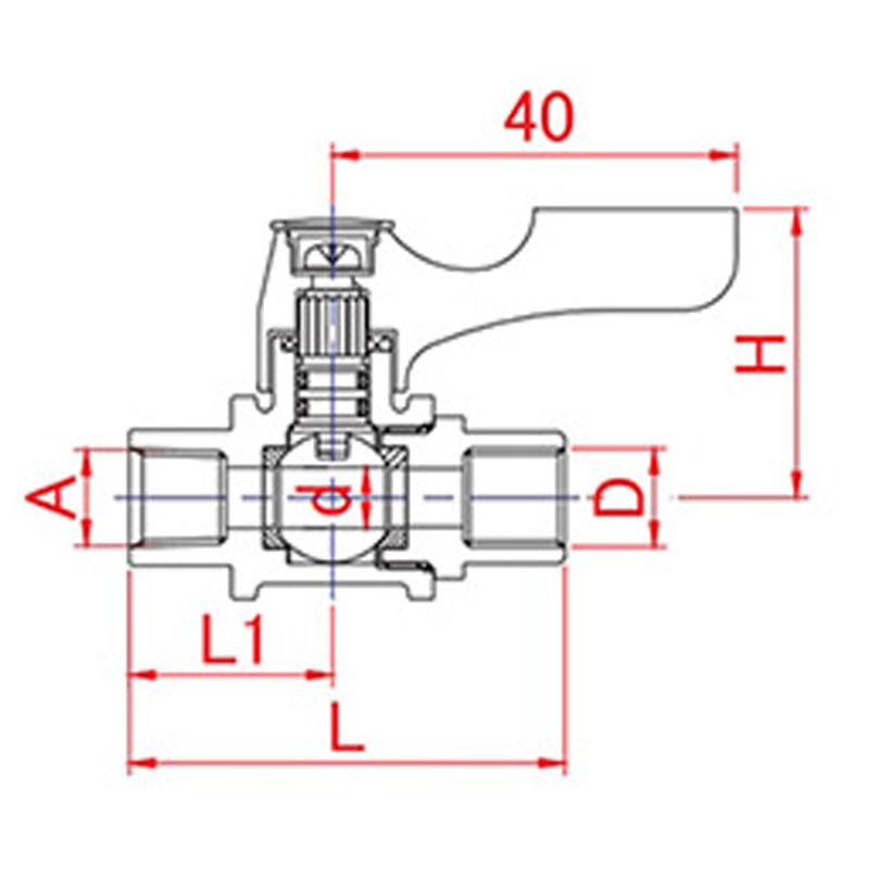 ACEBALL 直型（黃銅製） BW 雙頭內牙型