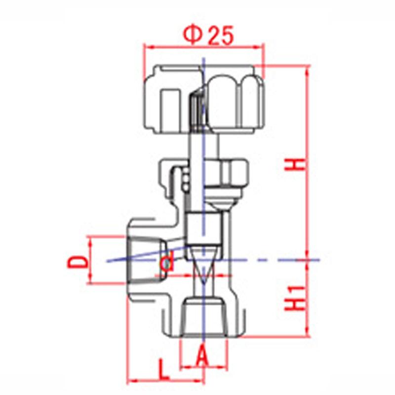 Ciccolo 黃銅製（鍍鉻加工） 彎角型 CW 雙頭內牙型