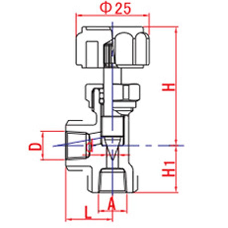 Ciccolo 黃銅製（鍍鉻加工） 彎角型 CM 外．內牙型