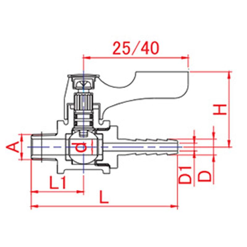ACEBALL 直型（黃銅製） BH 軟管螺紋接管一體型