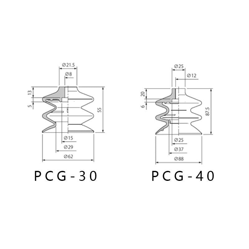 三段波紋管型吸盤 PCG