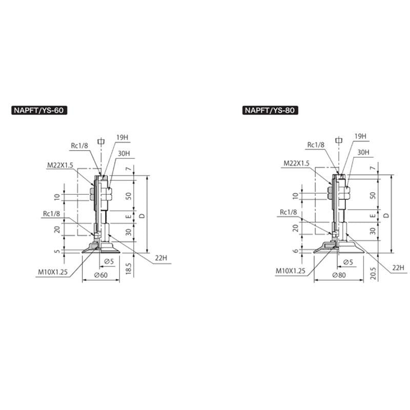 附緩衝式零件吸盤 NAPFTS/YS