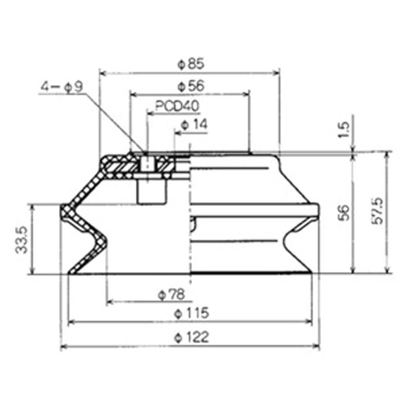 波紋管型吸盤單體 PBG