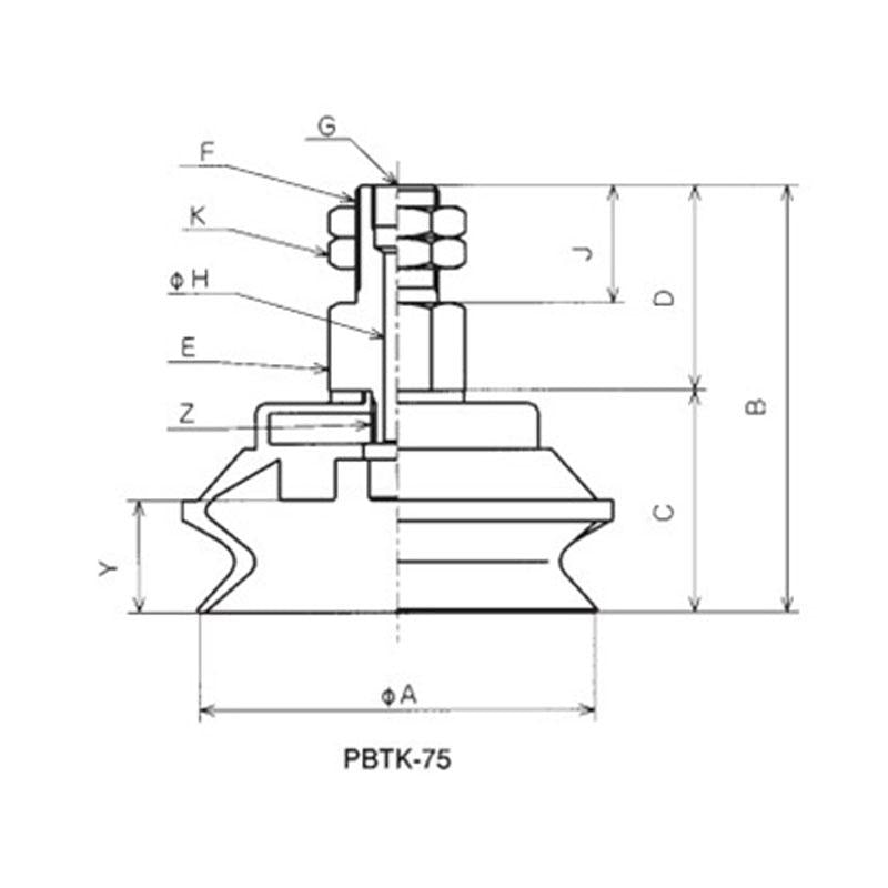 附接頭固定式零件吸盤 PBTK、PBYK