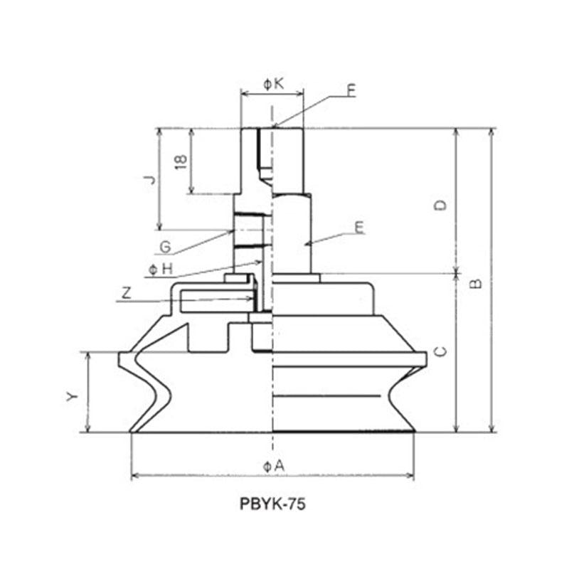 附接頭固定式零件吸盤 PBTK、PBYK