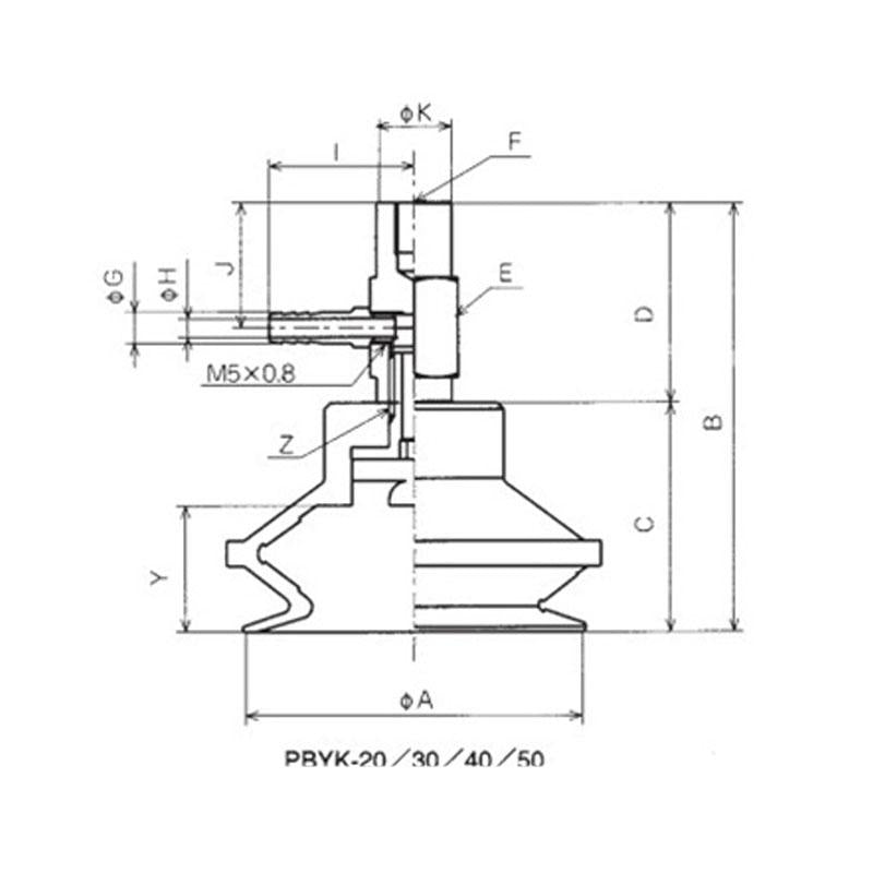 附接頭固定式零件吸盤 PJTK、PJYK