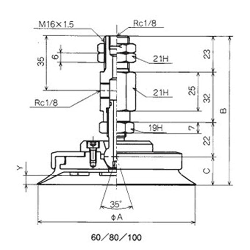 附接頭固定式零件吸盤 PUTKB、PUYKB
