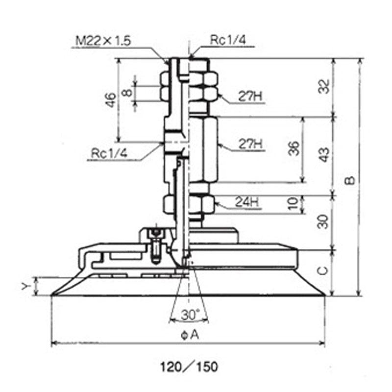 附接頭固定式零件吸盤 PUTKB、PUYKB