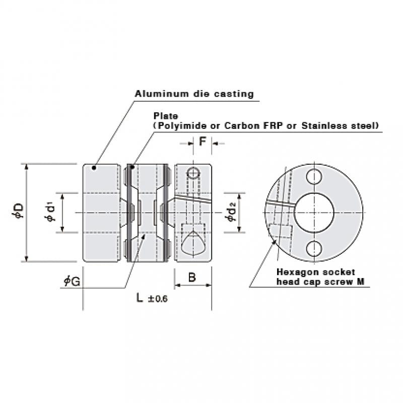 MLC(夾緊型) 膜片型聯軸器